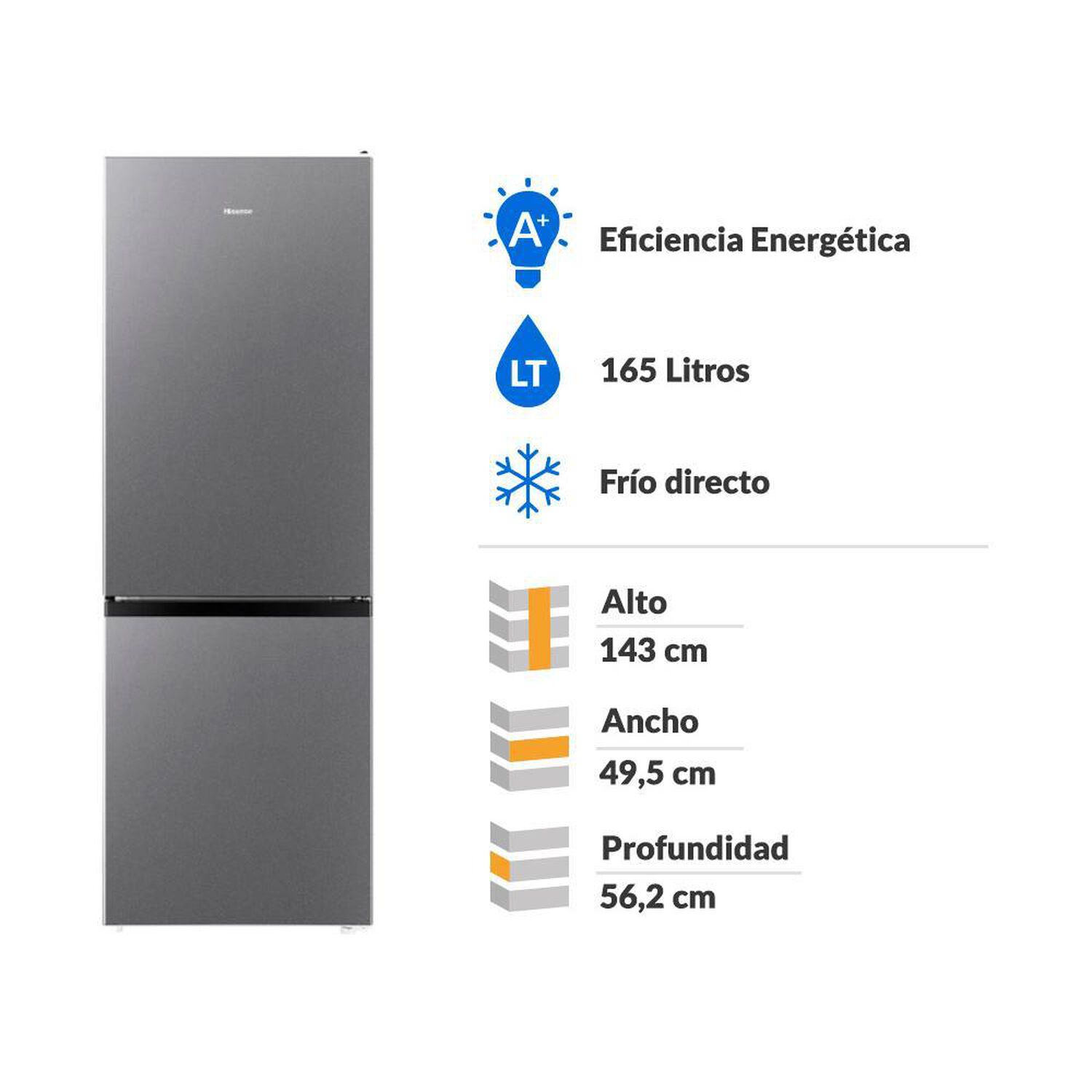 Refrigerador Bottom Freezer Hisense RD-22DC / Fr&iacute;o Directo / 165 Litros / A+ image number 1.0